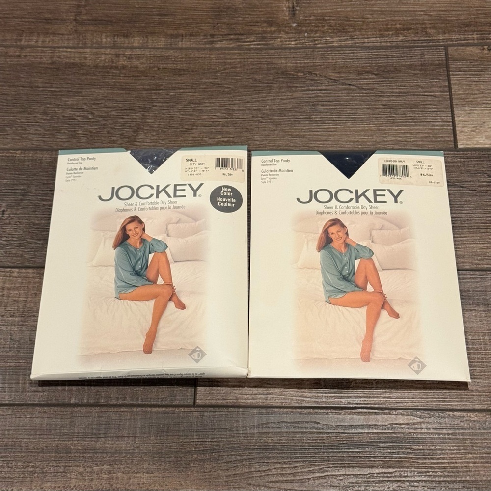 Vintage Jockey Pantyhose Lot Control Top Small Navy & Grey